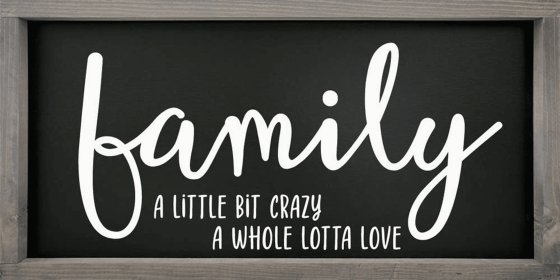 Family - A little bit crazy, a whole lotta love (Color: Black/Gray)