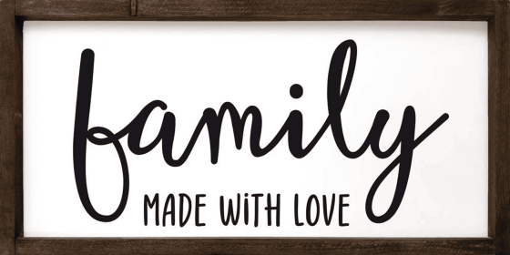 Family - made with love (Color: White/Walnut)