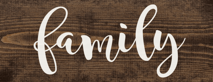 Family Farmhouse Sign (Color: Dark Walnut and White)