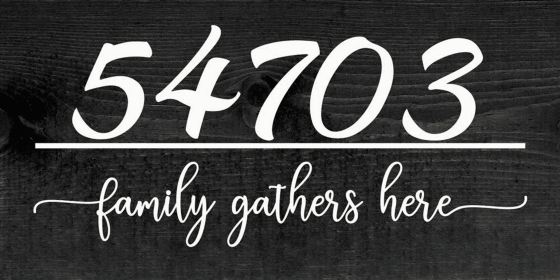 Family Gathers Here - Custom Zip Code (Color: Ebony with White)