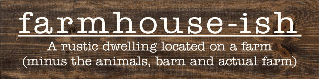Farmhouse-ish: A rustic dwelling located on a farm... (Color: Dark Walnut with White)