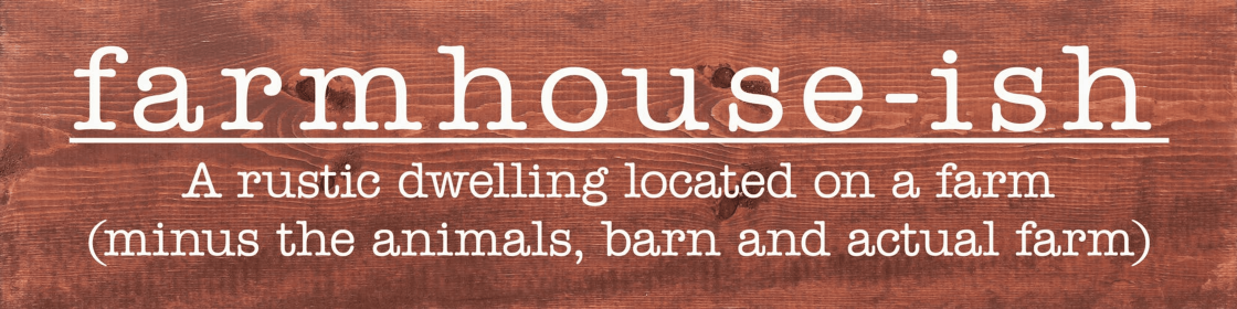 Farmhouse-ish: A rustic dwelling located on a farm... (Color: Warm Chestnut with White)