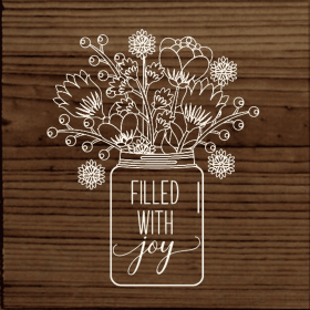 Filled With Joy Vase (Color: Walnut Stain)