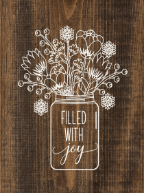 Filled With Joy Vase (Color: Dark Walnut)