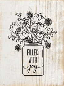 Filled With Joy Vase (Color: Sanded White)