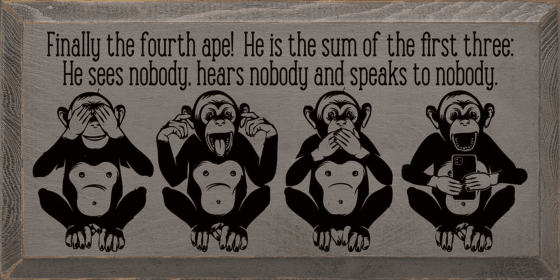 Finally the fourth ape! He is the sum of the first three (Color: Old Anchor Gray)
