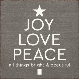 Joy Love Peace (tree shape) (Color: Old Anchor Gray)
