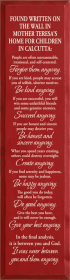 Found Written on the Wall in Mother Teresa's Home (Color: Old Red)