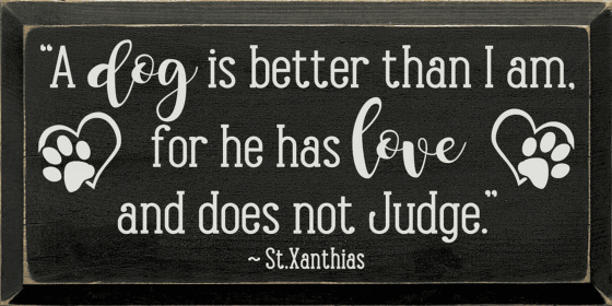 A Dog Is Better Than I Am Wood Sign (Color: Old Black)