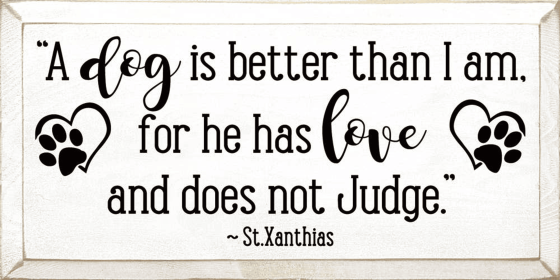 A Dog Is Better Than I Am Wood Sign (Color: Old Cottage White)