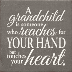 A Grandchild Wood Sign (Color: Old Anchor Gray)