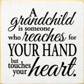 A Grandchild Wood Sign (Color: Old Cottage White)