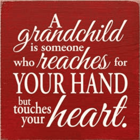 A Grandchild Wood Sign (Color: Old Red)