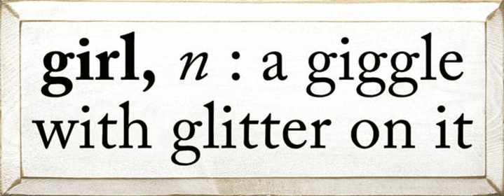 Girl - Noun Wood Sign (Color: Old Cottage White)