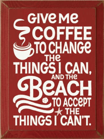 Give Me Coffee Wood Sign (Color: Old Red)