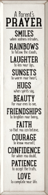 A Parent's Prayer - Large Vertical Family Sign (Color: Old Cottage White)