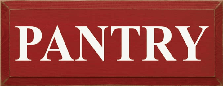 Pantry Wood Sign (Color: Old Red, size: 7'' x 18")