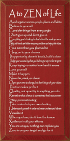 A to Zen Wood Sign (Color: Old Red)