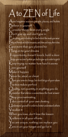 A to Zen Wood Sign (Color: Walnut Stain)