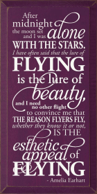 After midnight the moon set...Amelia Earhart quote Vertical (Color: Old Elderberry)