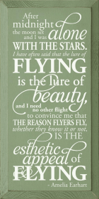 After midnight the moon set...Amelia Earhart quote Vertical (Color: Old Sage)