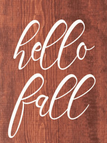 Hello Fall.. (Color: Old Red, size: 9x12)