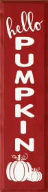 Hello Pumpkin (large vertical) (Color: Old Red)