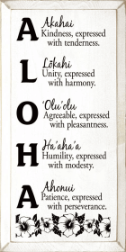 Aloha Meaning Wood Sign (Color: Old Cottage White)