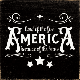 America - Land Of The Free Because Of The Brave (Color: Black)