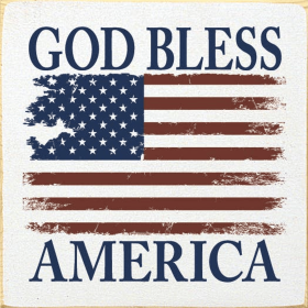 God Bless America (Color: Cottage White with Red and Royal)