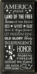 America, Proud, Land Of The Free, Home Of The Brave... (Color: Black)