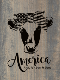 America. Red, White & Moo (Color: Weathered Gray)