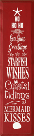 Ho ho ho sea-suns greetings, starfish wishes.. (Color: Old Red)