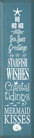 Ho ho ho sea-suns greetings, starfish wishes.. (Color: Williamsburg Blue)