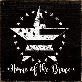 Home Of The Brave (Grunge Star) (Color: Black)