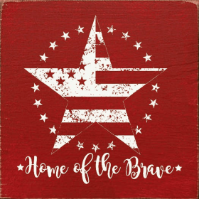 Home Of The Brave (Grunge Star) (Color: Red)