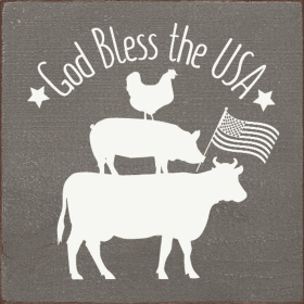 God Bless The USA Animals (Color: Anchor Gray)