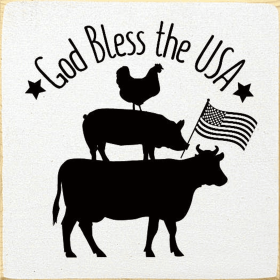 God Bless The USA Animals (Color: Cottage White)