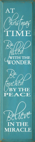 At Christmas Time Large Wood Sign (Color: Old Turquoise)