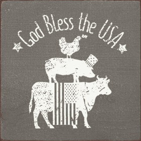God Bless The USA Animals Flag (Color: Anchor Gray)