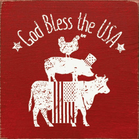 God Bless The USA Animals Flag (Color: Red)