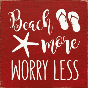 Beach more worry less (Color: Old Red)