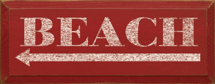 Beach Wood Sign (Color: Old Red)