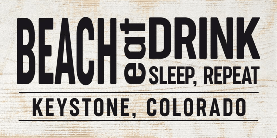 Beach-Eat-Drink-Sleep-Repeat |Custom City & State (Color: Sanded White)