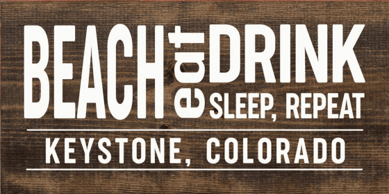 Beach-Eat-Drink-Sleep-Repeat |Custom City & State (Color: Dark Walnut)