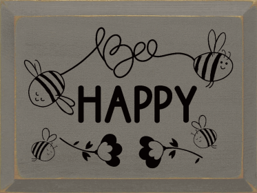 Bee Happy (Color: Anchor Gray)