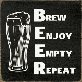 BEER - Brew Enjoy Wood Sign (Color: Old Black)