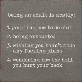 Being An Adult Is Mostly: 1. Googling How To Do Shit ... (Color: Anchor Gray)