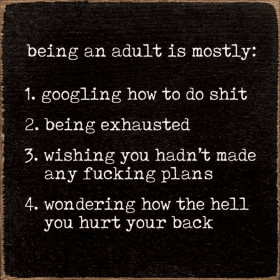 Being An Adult Is Mostly: 1. Googling How To Do Shit ... (Color: Black)