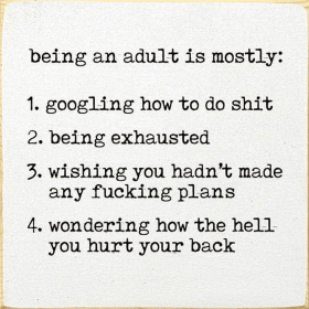 Being An Adult Is Mostly: 1. Googling How To Do Shit ... (Color: Cottage White)
